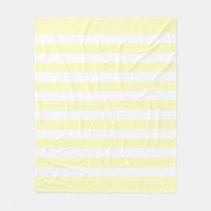Zacht Geel Pastel & Witte Lijnen Patroon Fleece Deken