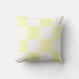 Zacht Geel Pastel & Witte Squircle Patroon Ontwerp Kussen