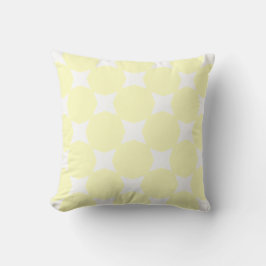 Zacht Geel Pastel & Witte Ster Patroon Design Kussen