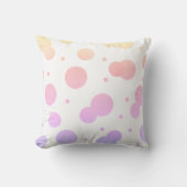 Zacht geel, roze, lavender Polka Dot Pillow Kussen (Voorkant)