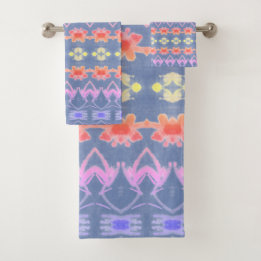 Zacht gekleurd patroon met blauw bad handdoek
