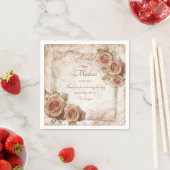 Zacht gekleurd Rozen trouwpapier Servet (Insitu)