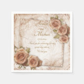 Zacht gekleurd Rozen trouwpapier Servet (Voorkant)