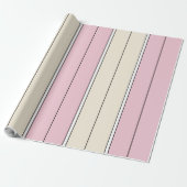 Zacht gekleurd verticaal streeppatroonontwerp cadeaupapier (Uitgerold)