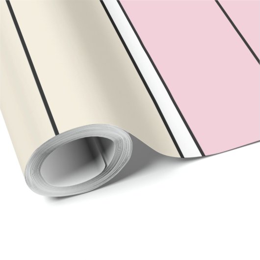 Zacht gekleurd verticaal streeppatroonontwerp cadeaupapier (Rol Hoek)