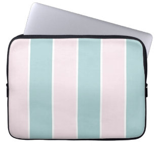 Zacht gekleurd verticaal streeppatroonontwerp laptop sleeve