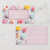Zacht gekleurde cupcakes bakkerij visitekaartje (Voorkant / Achterkant)