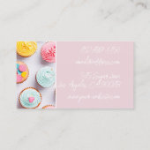 Zacht gekleurde cupcakes bakkerij visitekaartje (Achterkant)