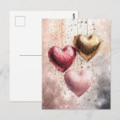 Zacht gekleurde glitter Harten Valentijns's Groet Briefkaart (Voorkant / Achterkant)