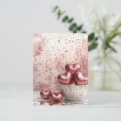 Zacht gekleurde glitter Harten Valentijns's Groet Briefkaart (Staand voorkant)