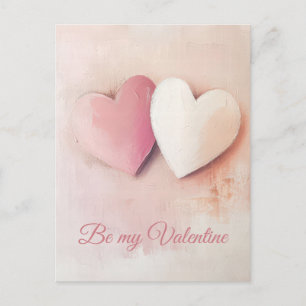 Zacht gekleurde Harten Valentijns's Groet Briefkaart