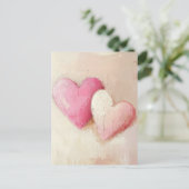 Zacht gekleurde Harten Valentijns's Groet Briefkaart (Staand voorkant)
