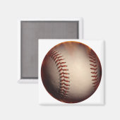 Zacht gekleurde honkbal veranderd in rood magneet (Voorkant / Achterkant)