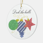 Zacht gekleurde Kerstversiering Keramisch Ornament (Links)