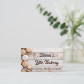 Zacht gekleurde macarons bakkerij visitekaartje (Staand voorkant)