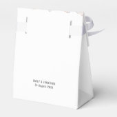 Zacht gekleurde pastelnamen Date White Bedankdoosjes (Achterkant)