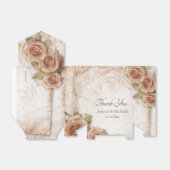 Zacht gekleurde Rozen bruiloft Bedankdoosjes (Uitgevouwen)