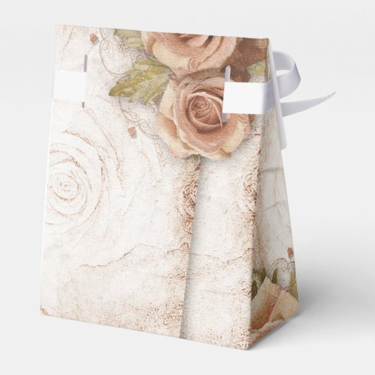 Zacht gekleurde Rozen bruiloft Bedankdoosjes (Achterkant)