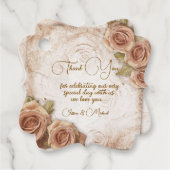 Zacht gekleurde Rozen bruiloft Bedankjes Labels (Voorkant)