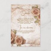 Zacht gekleurde Rozen bruiloft Informatiekaartje (Voorkant)