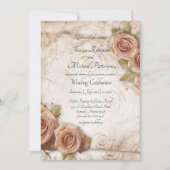 Zacht gekleurde Rozen bruiloft Kaart (Voorkant)