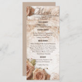 Zacht gekleurde Rozen bruiloft Menu (Voorkant / Achterkant)