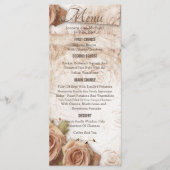 Zacht gekleurde Rozen bruiloft Menu (Voorkant)