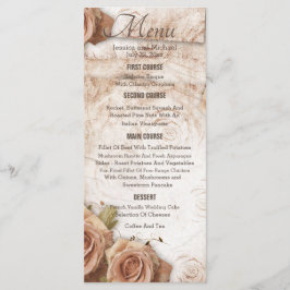 Zacht gekleurde Rozen bruiloft Menu