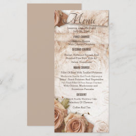 Zacht gekleurde Rozen bruiloft Menu