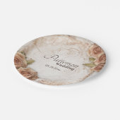 Zacht gekleurde Rozen bruiloft Papieren Bordje (Gekanteld)