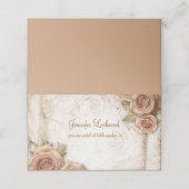 Zacht gekleurde Rozen bruiloft Plaatskaartje (Buitenkant ongevouwen)