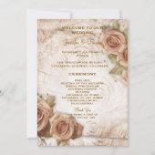 Zacht gekleurde Rozen bruiloft programma (Voorkant)