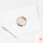 Zacht gekleurde Rozen bruiloft Ronde Sticker (Envelop)