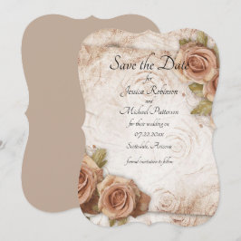 Zacht gekleurde Rozen bruiloft Save The Date