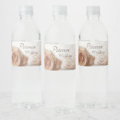 Zacht gekleurde Rozen bruiloft Waterfles Etiket (Flessen)