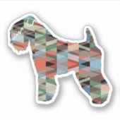 Zacht gekleurde wieltjes Terrier Dog Geo Sticker (Voorkant)