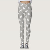 Zacht gekleurde wieltjes Terrier Dog Silhouettes Leggings (Voorkant)