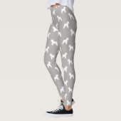 Zacht gekleurde wieltjes Terrier Dog Silhouettes Leggings (Links)