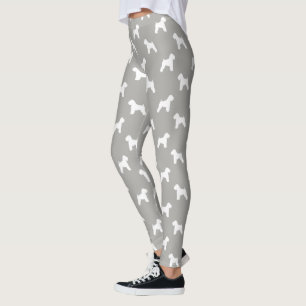 Zacht gekleurde wieltjes Terrier Dog Silhouettes Leggings