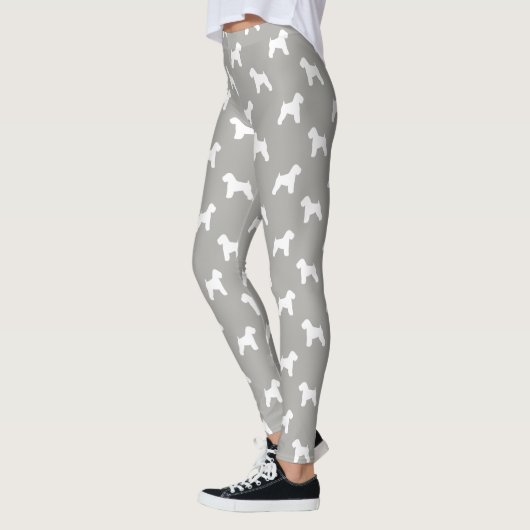 Zacht gekleurde wieltjes Terrier Dog Silhouettes Leggings (Links)