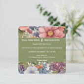 Zacht geschilderde bloemenbruiloft uitnodiging (Staand voorkant)