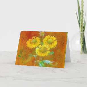 Zacht geschilderde zonnebloemen kaart