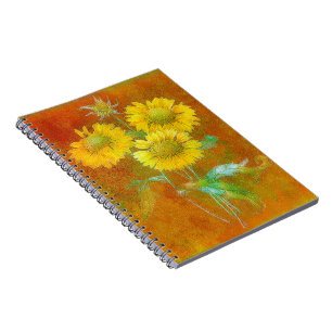 Zacht geschilderde zonnebloemen notitieboek