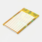 Zacht geschilderde zonnebloemen post-it® notes (Schuin)