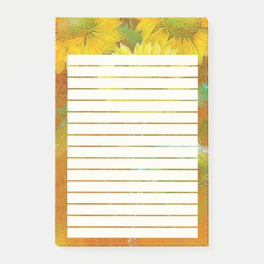 Zacht geschilderde zonnebloemen post-it® notes (Voorkant)