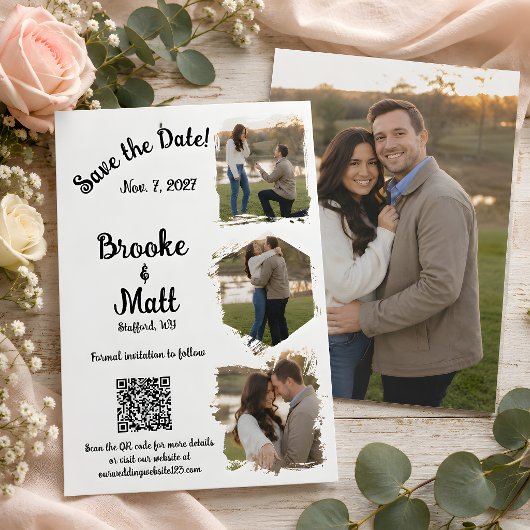 Zacht Gesproken Rustieke Bloemige Bewaar de Datum Save The Date