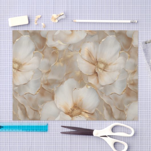 Zacht gouden bloemen ontkoppel weefsel papier (Craft)