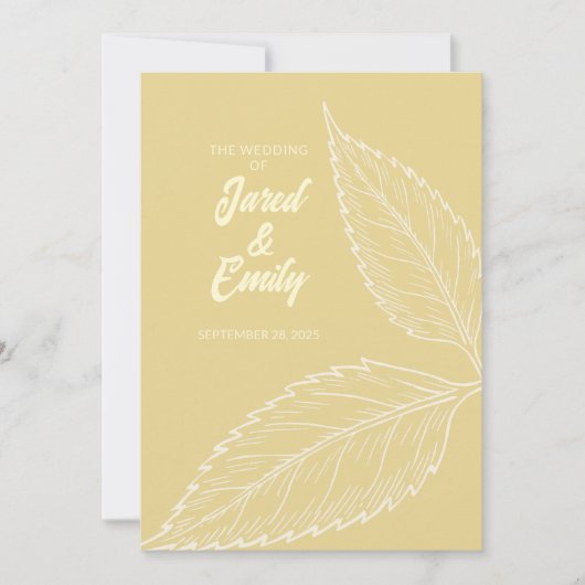 Zacht gouden bruiloft plat Wenskaart Bedankkaart (Voorkant)