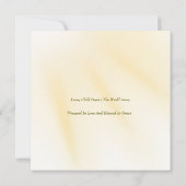 Zacht gouden kruis Doop vlakke uitnodiging (Achterkant)