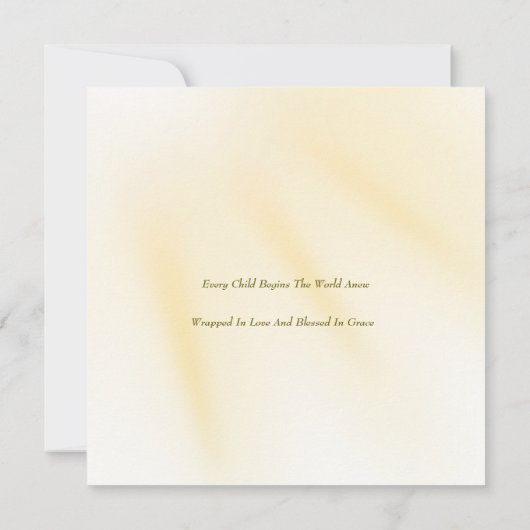 Zacht gouden kruis Doop vlakke uitnodiging (Achterkant)